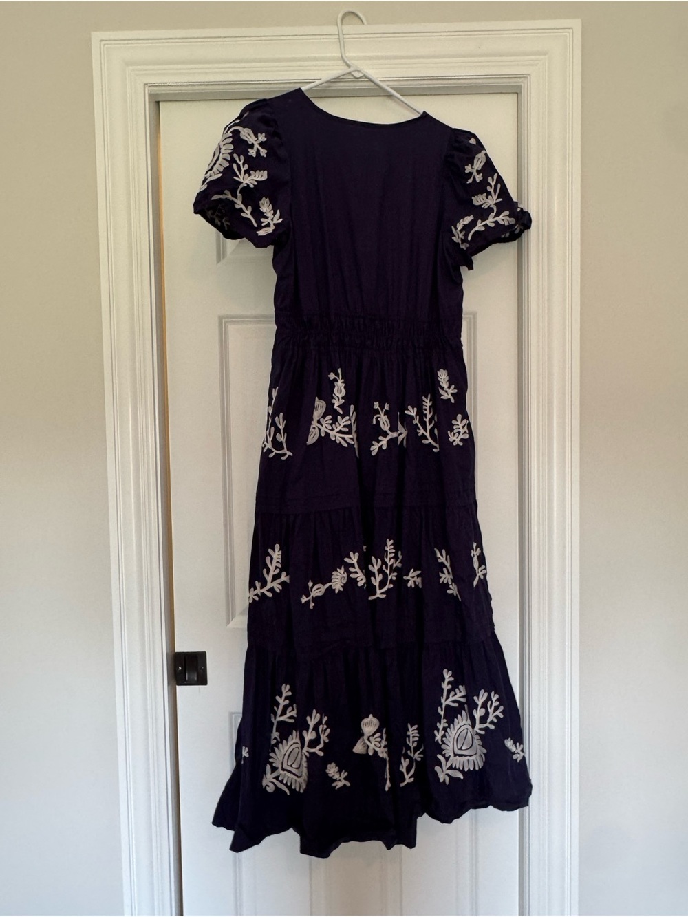 Anthropologie Black Maxi Dress with White Floral Embroidery - Picture 2 of 2